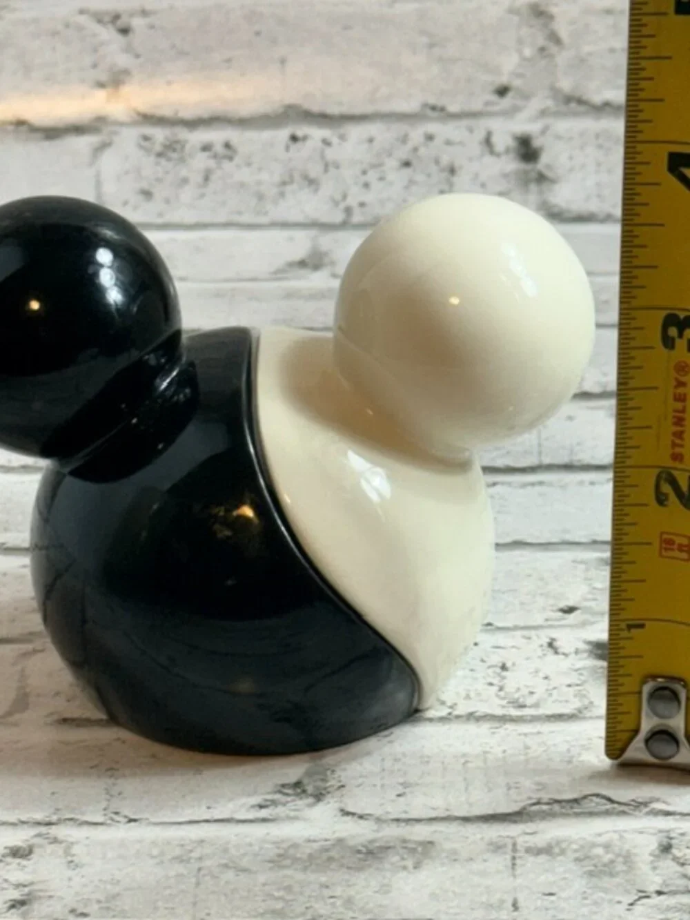 Vintage Walt Disney Salt Pepper Shakers Mickey Mouse Ears Figurine Black White